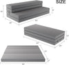 Single Bed Foldable Mattress,  Folding Mattress Upper Sofa Mattress, Double Folding Memory Foam Folding Sofa Bed For Camping, Flooring, Travel, Guests, RV, Washable Cover And Easy S