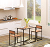Industrial Dining Table Set For 2 Compact Kitchen Table And Chairs Rustic Brown For Small Spaces