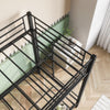 Metal Bunk Bed Twin Over Twin, Heavy Duty Twin Bunk Beds With Shelf And Slatted Support No Box Spring Needed Black