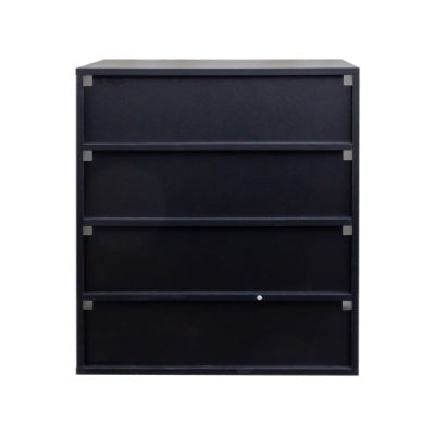 Shoe Box With RGB LED Light, Wooden Stackable Shoe Storage Box With Glass Door, Shoe Storage Bin Shoe Display Case For Sneakers  4 Tier-1