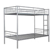 Twin Over Twin Metal Bunk Bed  Silver