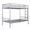 Twin Over Twin Metal Bunk Bed  Silver