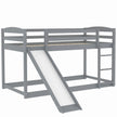 Gray Twin Twin Bunk Bed Convertible Slide Ladder
