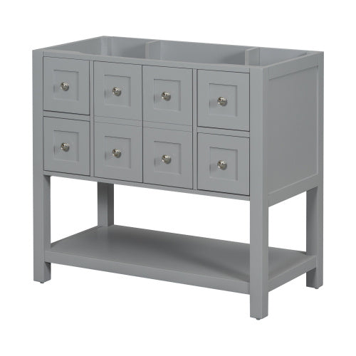 36'' Bathroom Vanity Without Sink,Free Standing Vanity Set With 4 Drawers& Soft Closing Doors,Solid Wood Frame Bathroom Storage Cabinet Only