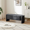 Ottoman Oval Storage Bench 3D Lamb Fleece Fabric Bench With Large Storage Space For The Living Room, Entryway And Bedroom