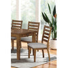 Transitional Set Of 2pc Side Chairs Walnut Light Gray Ladder Back Chairs Solid Wood Polyester Fabric Upholstered Padded Seat Dining Room Furniture
