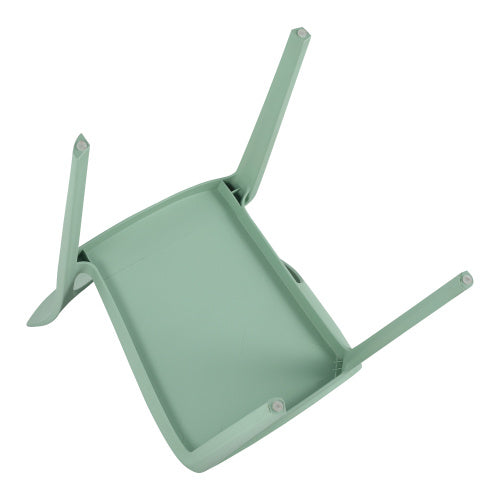 Haze Green Polypropylene Single Side Chair  One Piece Design For Indoor & Outdoor Use,suitable For Living Rooms, Dining Rooms, Gardens, Terraces And Other Scenarios