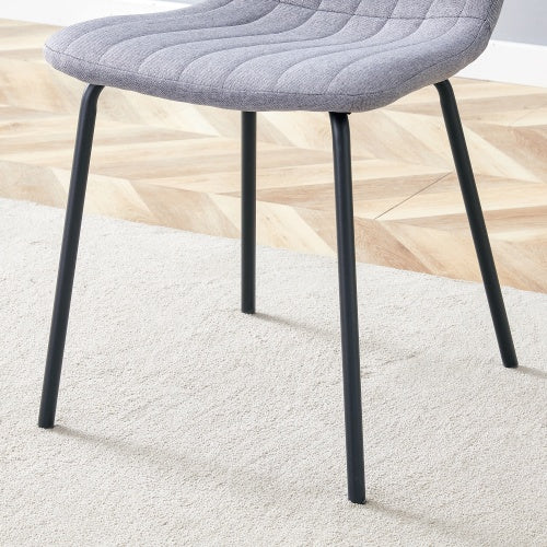 Luxury Minimalist Chairs - A Set Of 4 High Quality Dining Chairs With Black Metal Legs. The Integral Metal Leg Structure Is Suitable For Various Interior Decoration Styles.