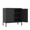 Metal Storage Cabinet With Doors And Adjustable Shelves, Steel Garage Storage Cabinet, Metal File Cabinet For Home Office School Gym, Black