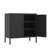 Metal Storage Cabinet With Doors And Adjustable Shelves, Steel Garage Storage Cabinet, Metal File Cabinet For Home Office School Gym, Black