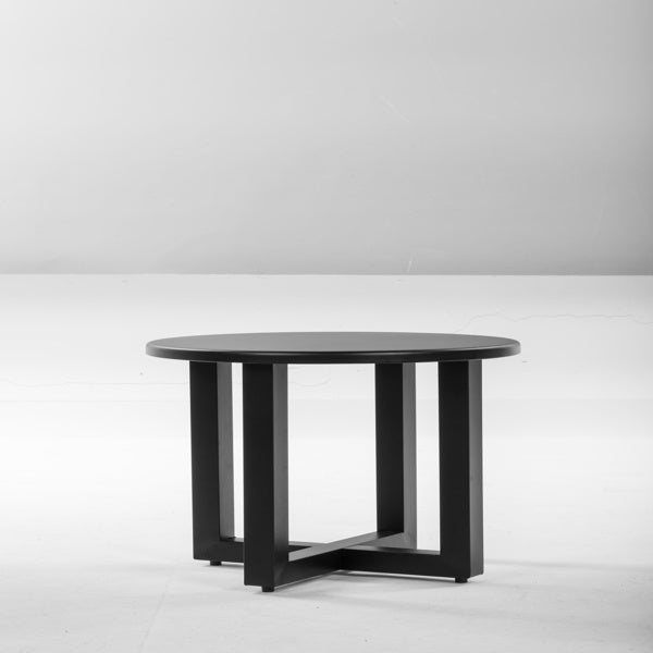 46x46x41.5cm  Round Table  Black  Cross Leg  Courtyard Iron Edge Table