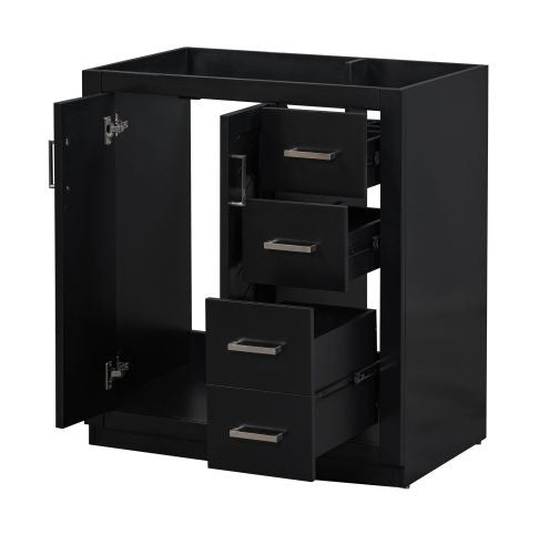 30'' Bathroom Vanity Without Sink,Solid Wood Frame Bathroom Storage Cabinet Only, Freestanding Vanity Set With 3 Drawers& Soft Closing Doors