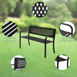47 Inch PVC Mesh Backrest Black Iron Bench