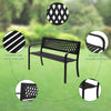 47 Inch PVC Mesh Backrest Black Iron Bench