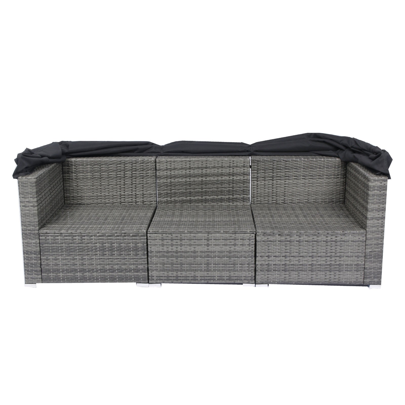 7-Piece Patio Set W Retractable Canopy   Wicker Rattan Sectional Sofa
