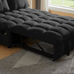 Modern Sofa Velvet Pull-out Bed,Independently Removable Backrest, Have USB Port And Swivel Phone Stand ,black