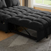 Modern Sofa Velvet Pull-out Bed,Independently Removable Backrest, Have USB Port And Swivel Phone Stand ,black