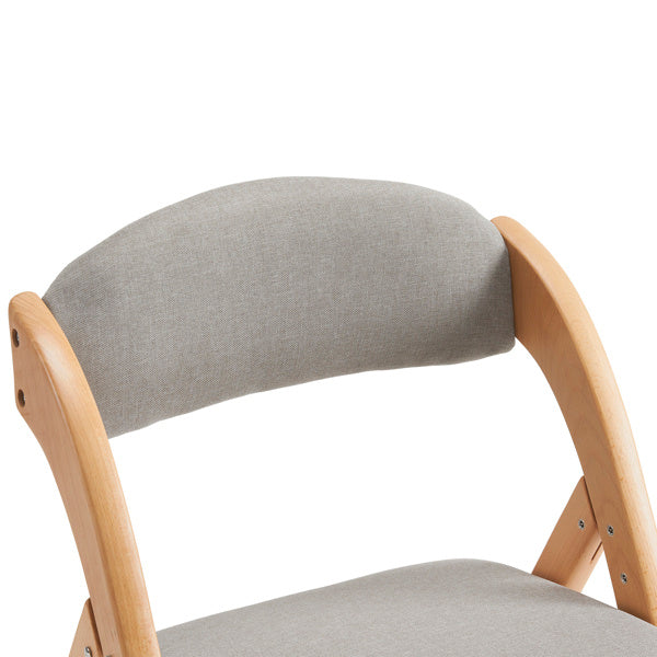 2pcs Solid Wood Folding Backrest Curved Beige Cushion Wood Colour Exhibition Chair 54X47X81cm Rubberwood