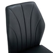 4 Modern Dining Chairs With Stylish PU Patterned Backrest And Black Metal Legs For A Comfortable Home Experience In The Kitchen, Bedroom And Office.