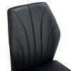 4 Modern Dining Chairs With Stylish PU Patterned Backrest And Black Metal Legs For A Comfortable Home Experience In The Kitchen, Bedroom And Office.