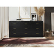 Engineering Wood Black 9-drawer Bedroom Vanity