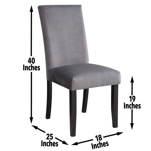 Napoli - Velvet Side Chair Gray