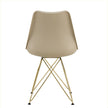 Modern Dining Chairs With Shell Leisure Plastic Seats And Golden Steel Legs