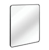 30 In X 30 In Black Metal Framed Square Bathrrom Mirror For Wall.