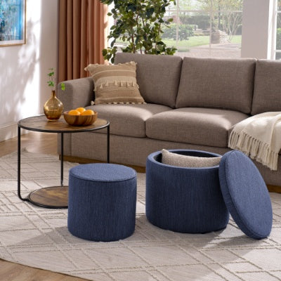 Ottoman, Multi-functional Combination Set Table Ottoman, Combination Of Ottoman And Table, With Drum Stool, With Storage Space