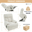 Oversized Power Lift Recliner Chair For Elderly, Electric Fabric Recliner Chair For Seniors, Home Theater Seating,Reclining Sofa Chair With Remote Control,Side Pocket ,Spacious Seat  Light Gray