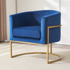 Upholstered Velvet Chair Gold Metal Bracket, Medieval Living Room Office Tea Room Lounge Chair With Curved Backrest