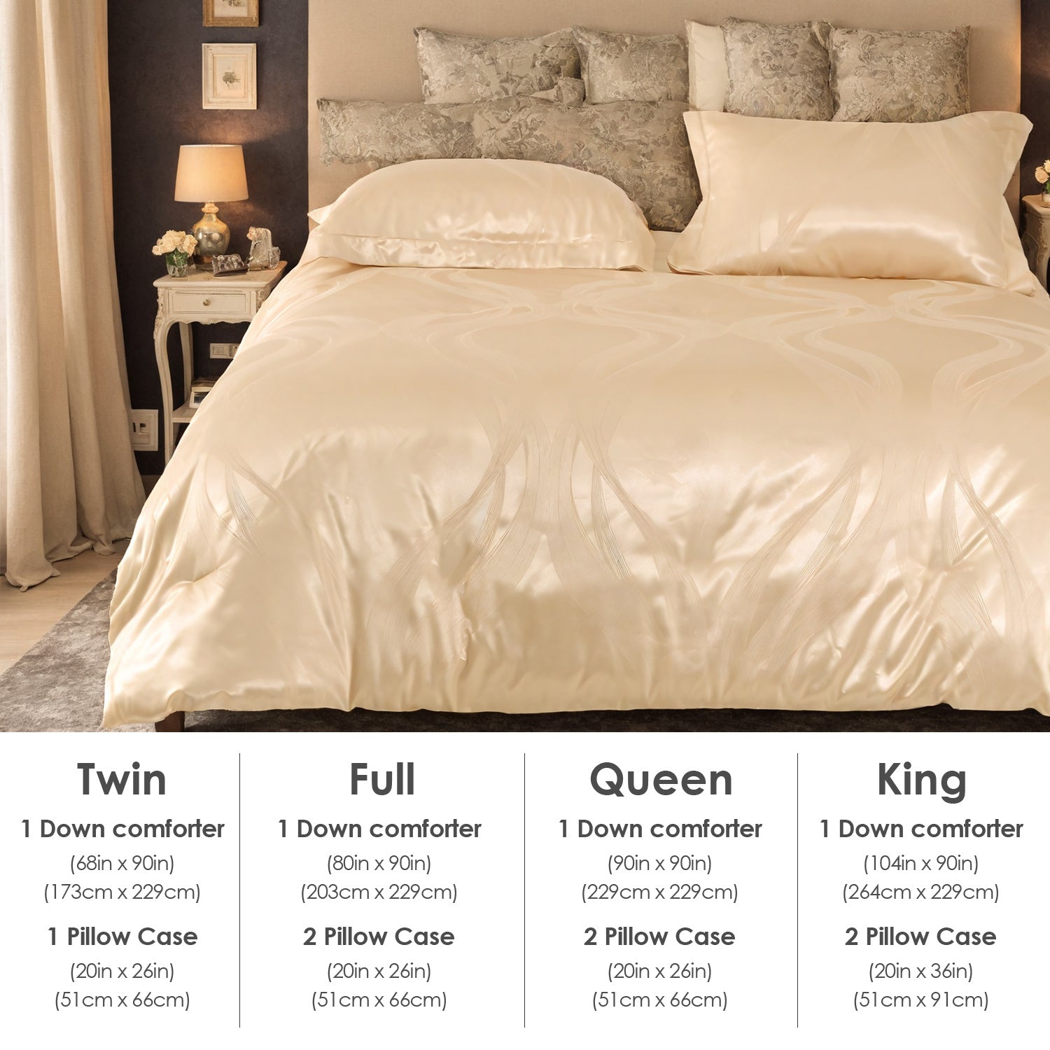 Luxurious Satin Microfiber Bedding Set Double-sided Jacquard Pattern, Italian Style Gold Ultra-shine Quilt Cover Three-piece Set, Super Soft King-size Quilt Cover With Pillowcase, Machine Washable, OK