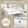 24'' Bathroom Vanity With Top Sink, 2-Tier Modern Bathroom Storage Cabinet, Single Sink Bathroom Vanity, Large Storage Shelves