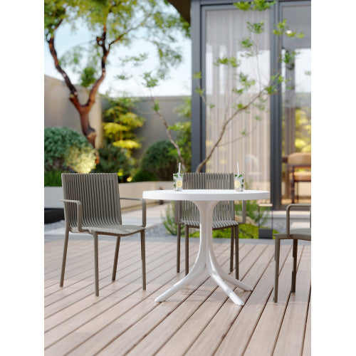 4pcs Modern Stackable Plastic Armchair For Indoor  Outdoor Use  Ergonomic Slatted Back Design, All  Weather PP Material, Light Baby Blue   Patio, Balcony, Cafe