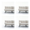 Cream Convertible Folding Modern Sofa Bed