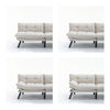 Cream Convertible Folding Modern Sofa Bed