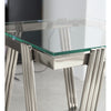 Modern Stainless Steel Coffee Table Set Set Of 2, Double-Layer Clear Tempered Glass Table Top, Coffee Table  End Side Table 2-Pieces Sets For Living Room Home Office, Silver