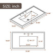 36 Bathroom Vanity With Ceramic Basin, Two Cabinets And Five Drawers, Solid Wood Frame, Grey