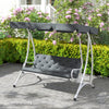 Outdoor Bench Cushion Tufted 3-Seater For Swing Chair Patio Sofa Dark Gray