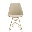 Modern Dining Chair With Shell Leisure Plastic Seat And Golden Steel Legs