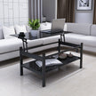 Glass Lift Top Coffee Table, 2-Layer Tempered Glass, Modern Simple, Black