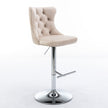 Swivel Velvet Barstools Adjustable 25 33  Seat, Modern Upholstered Chrome Base