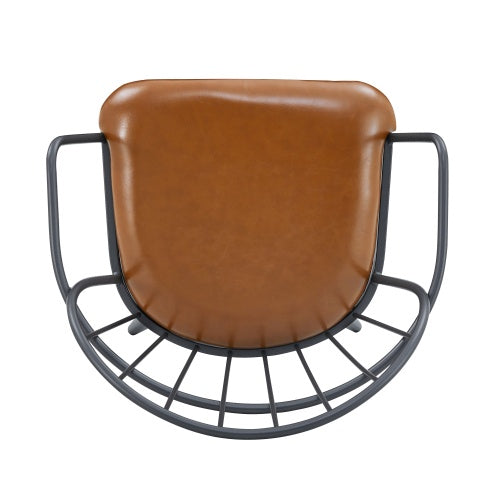 Indoor Upholstered Dining Chair With Metal Legs Set Of 2,Brown