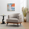Modern Two-tone Barrel Fabric Chair, Upholstered Round Armchair For Living Room Bedroom Reading Room, Burnt Orange