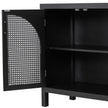 TREXM Sideboard With Rattan Door & Metal Handles For Living Room