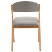2pcs Solid Wood Folding Backrest Curved Beige Cushion Wood Colour Exhibition Chair 54X47X81cm Rubberwood