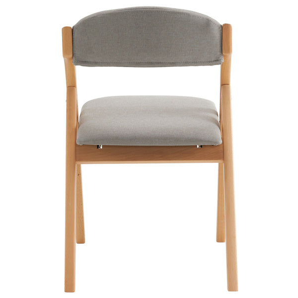 2pcs Solid Wood Folding Backrest Curved Beige Cushion Wood Colour Exhibition Chair 54X47X81cm Rubberwood