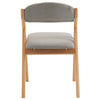 2pcs Solid Wood Folding Backrest Curved Beige Cushion Wood Colour Exhibition Chair 54X47X81cm Rubberwood