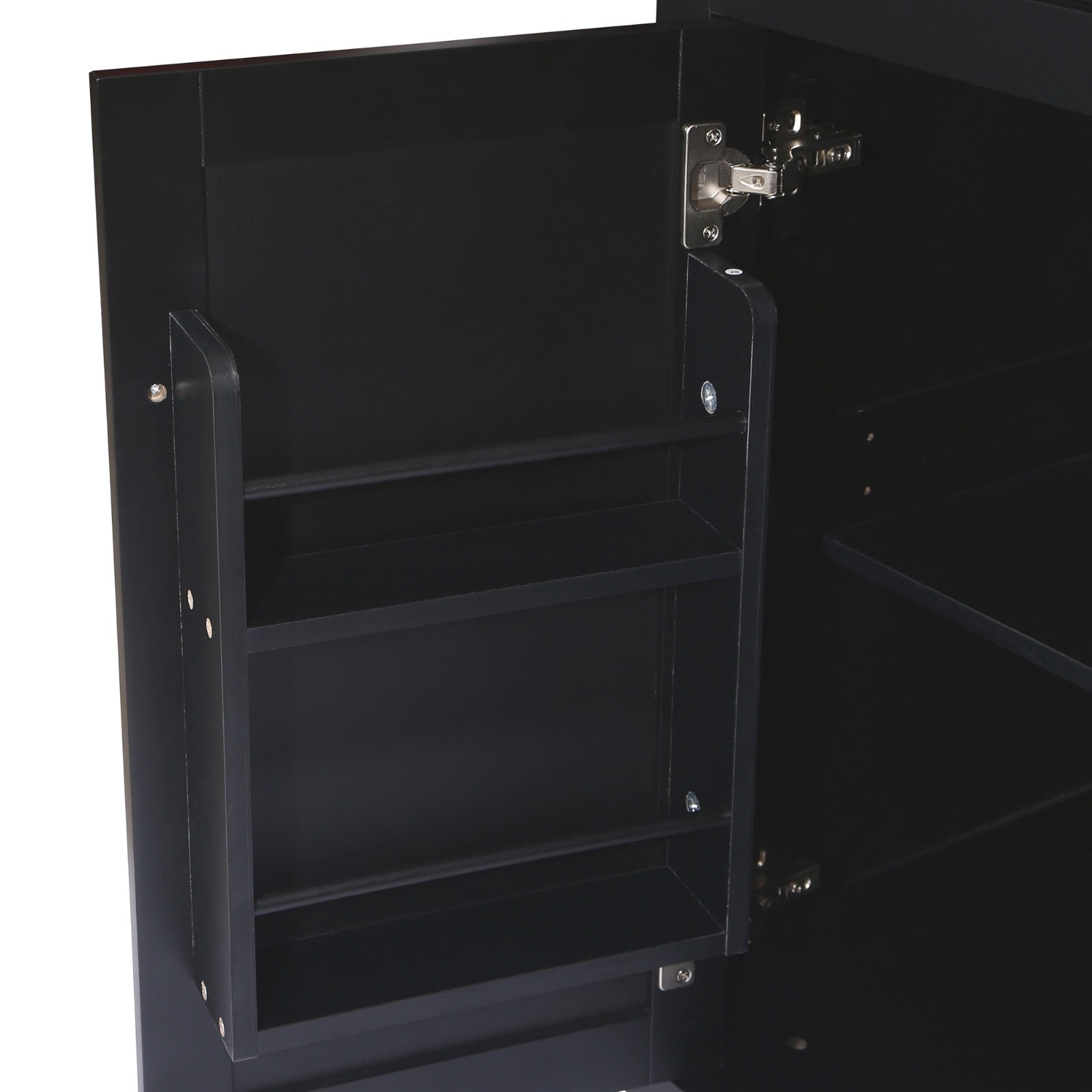 Kitchen Cart With Rubberwood Drop-Leaf Top, Cabinet Door, Storage Racks