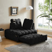 Modern Sofa Velvet Pull-out Bed,Independently Removable Backrest, Have USB Port And Swivel Phone Stand ,black
